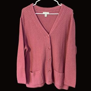 Appleseed - 2X - long sleeve button down cardigan 100% cotton